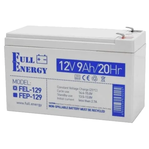 Full Energy FEL-129 Акумулятор гелевий 12В 9А•г Full Energy FEL-129 Акумулятор гелевий 12В 9А•г