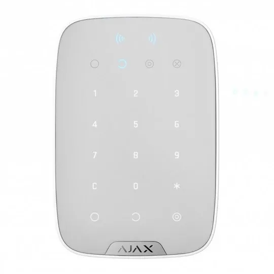 Клавіатура з підтримкою безконтактних карток і брелоків Ajax KeyPad Plus Біла Клавіатура з підтримкою безконтактних карток і брелоків Ajax KeyPad Plus Біла